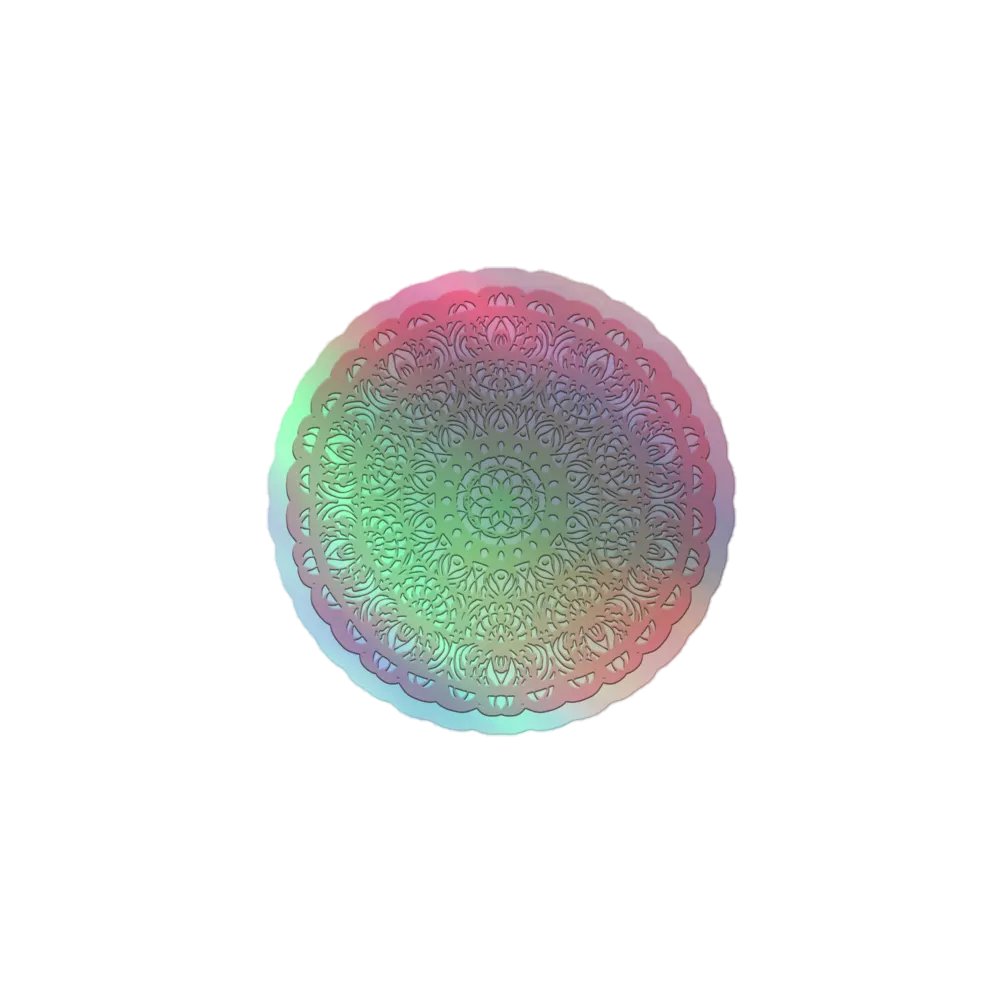 Pastel mandala holographic sticker product image (3)