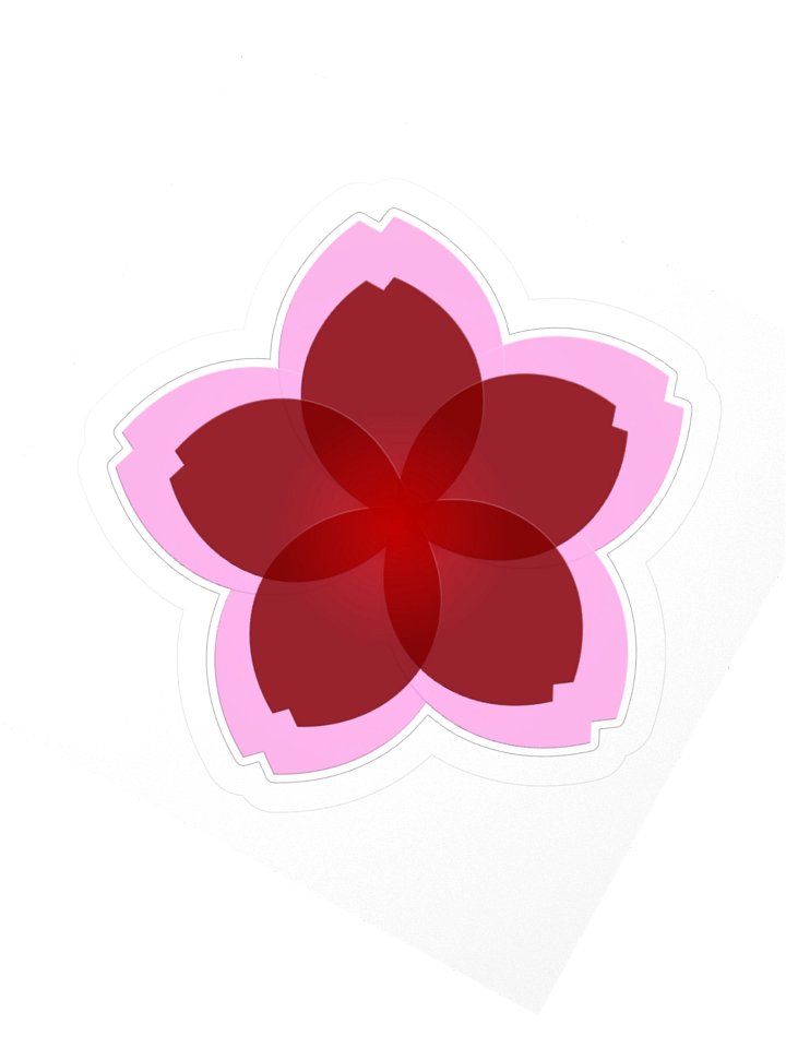 Deep Serenity Sakura Sticker in Red product image (2)