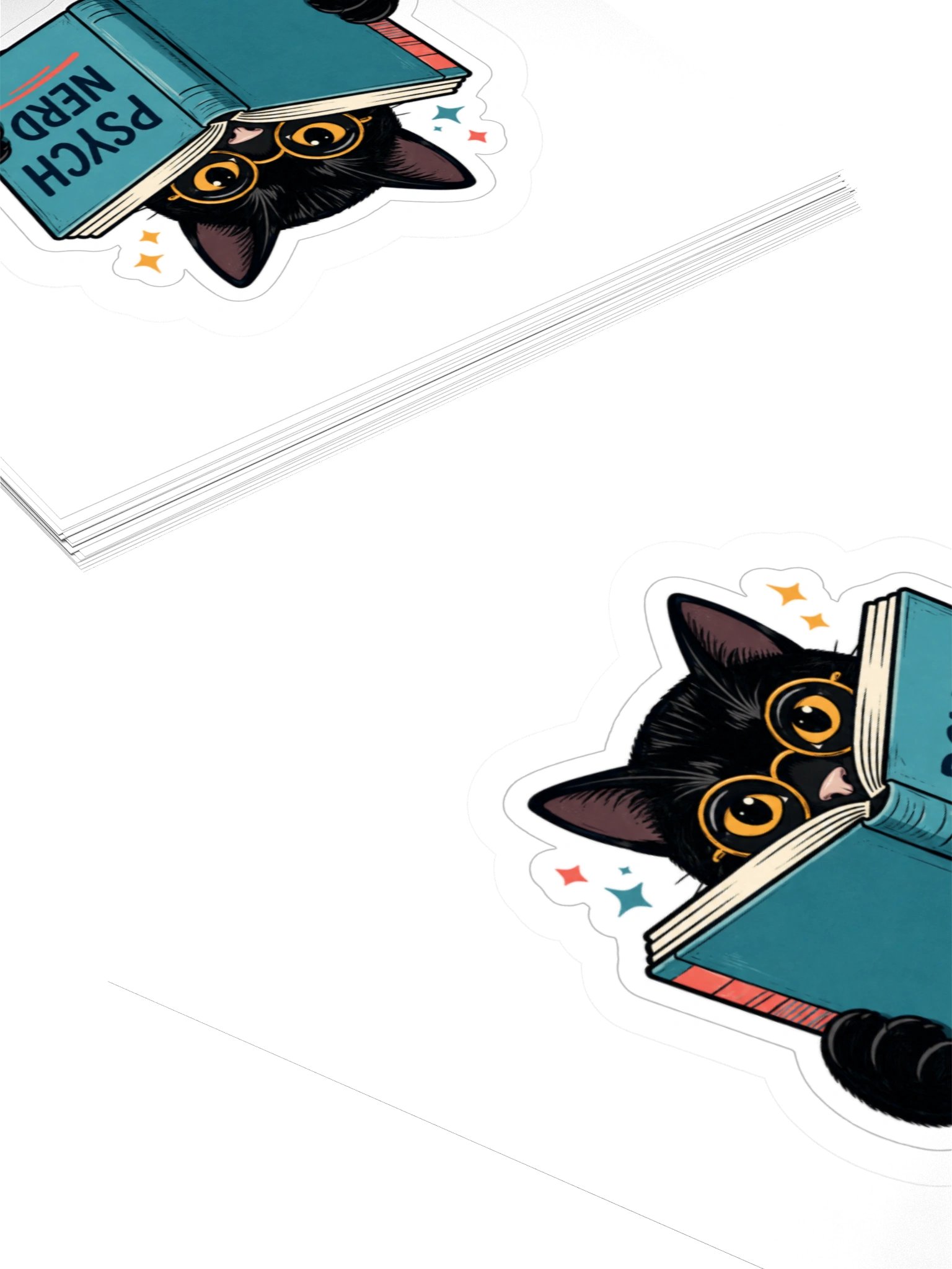 Psych Nerd Reading Cat Sticker product image (4)