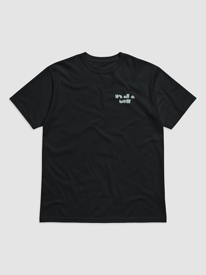 “It’s all a bit!!!” (sm. lined design, #A8D7D8) unisex eco tee product image (2)