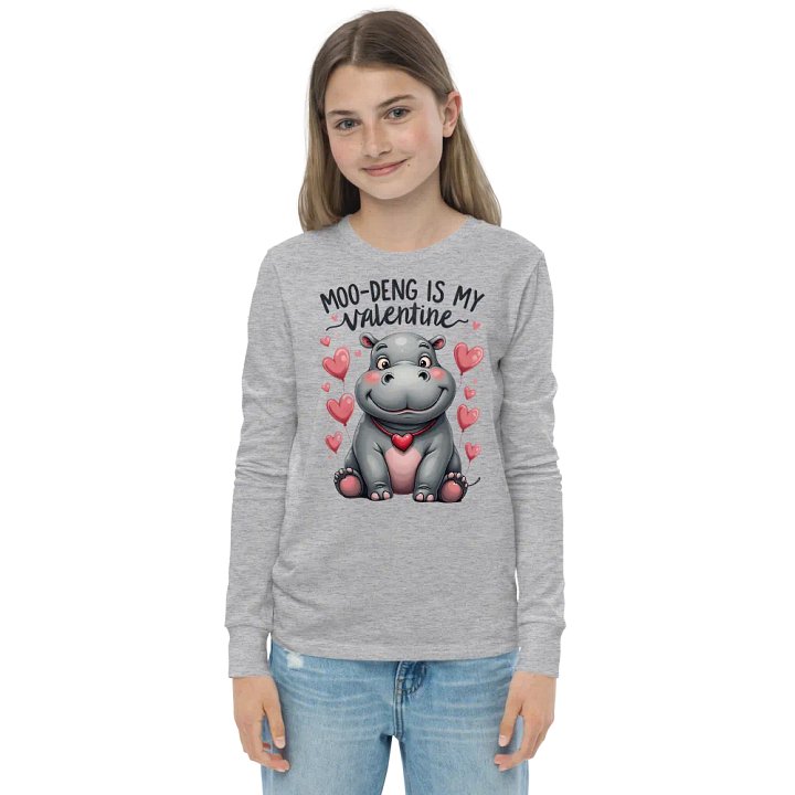 Moo-Deng is My Valentine Long Sleeve Tee product image (1)