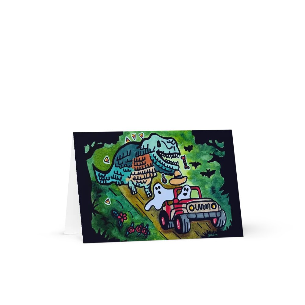 Dino Piñata Pursuit Greeting Card product image (1)