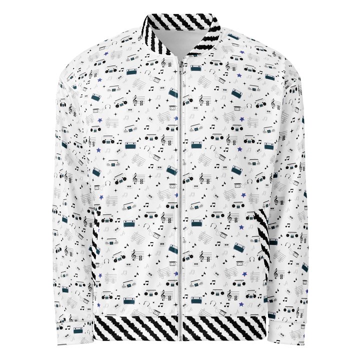 Rewind & Replay – Retro Scribble All-Over Bomber Jacket product image (1)