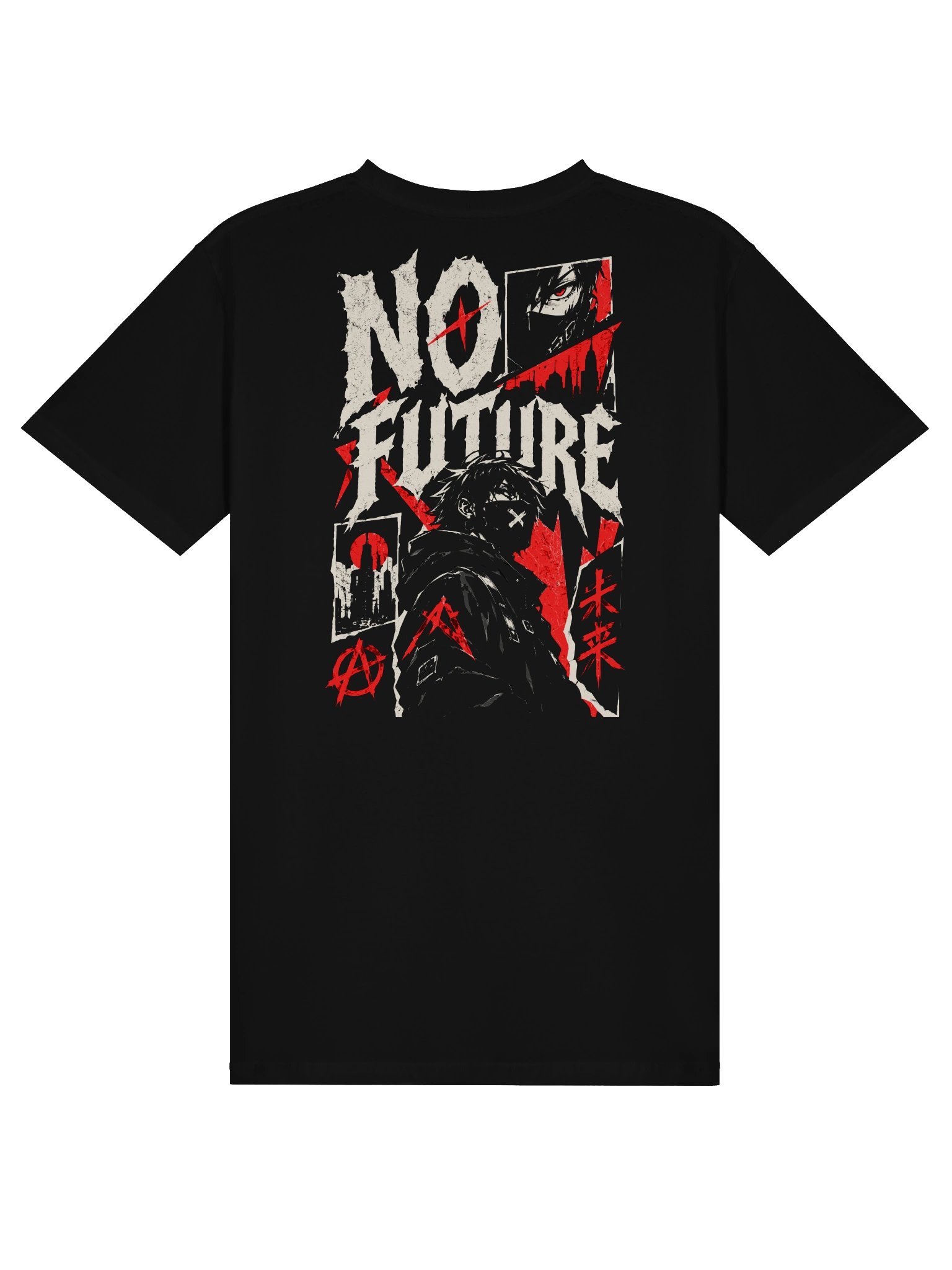 No Future Cyberpunk Rebel T-Shirt | Dark Anime Grunge Back Print Tee product image (1)