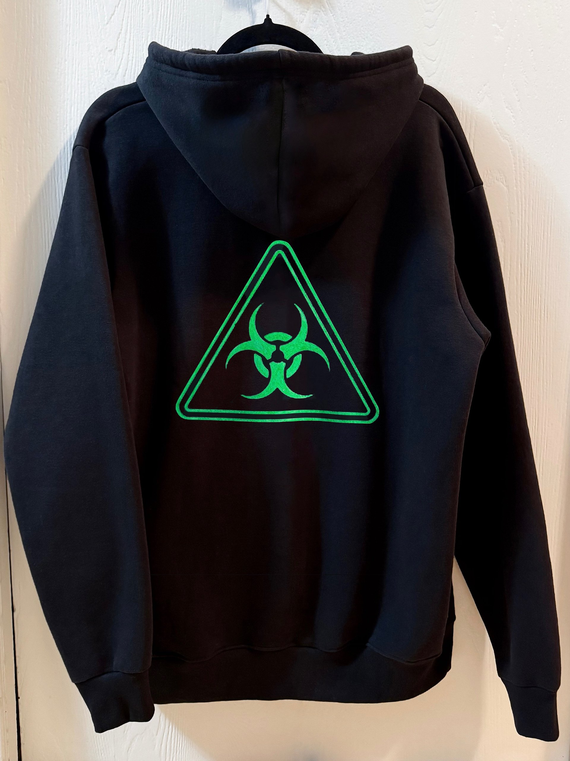 “Toxic Biohazard” Black Drawstring Hoodie product image (5)