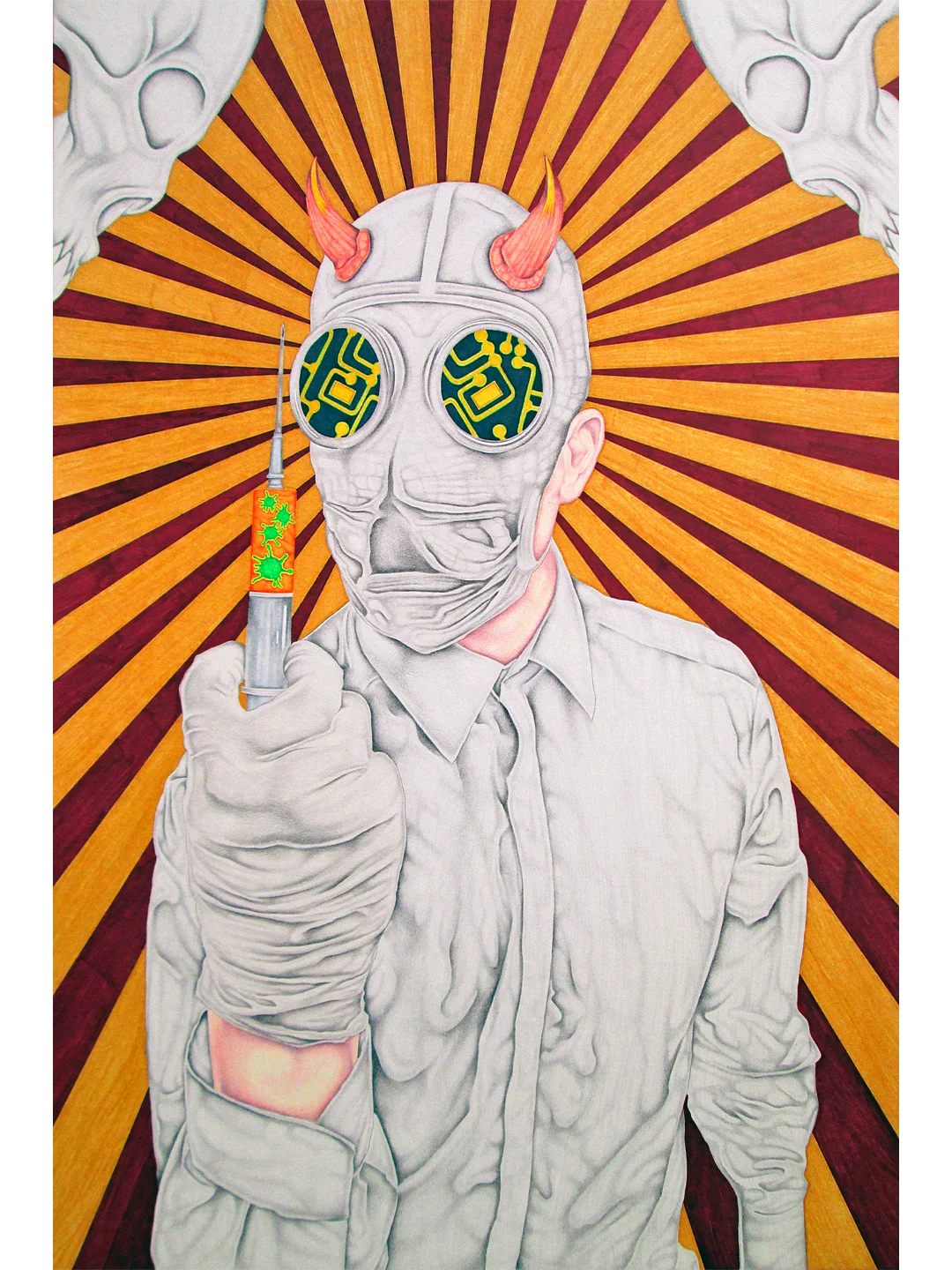DR. VIRUS — Original Mixed Media Drawing product image (1)