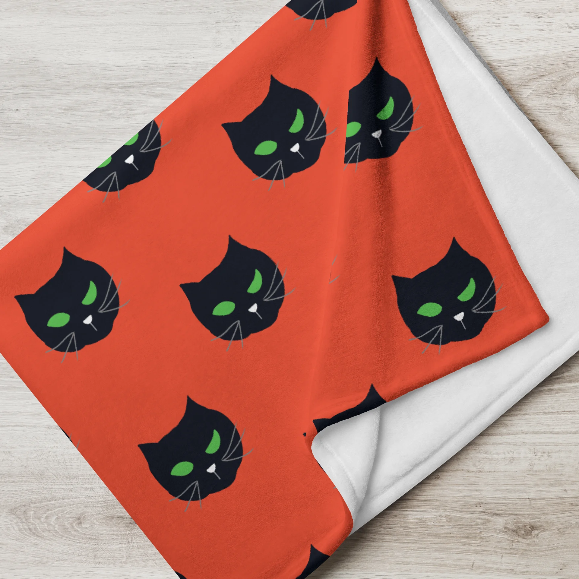 Spooky Cat Eyes Throw Blanket product image (7)