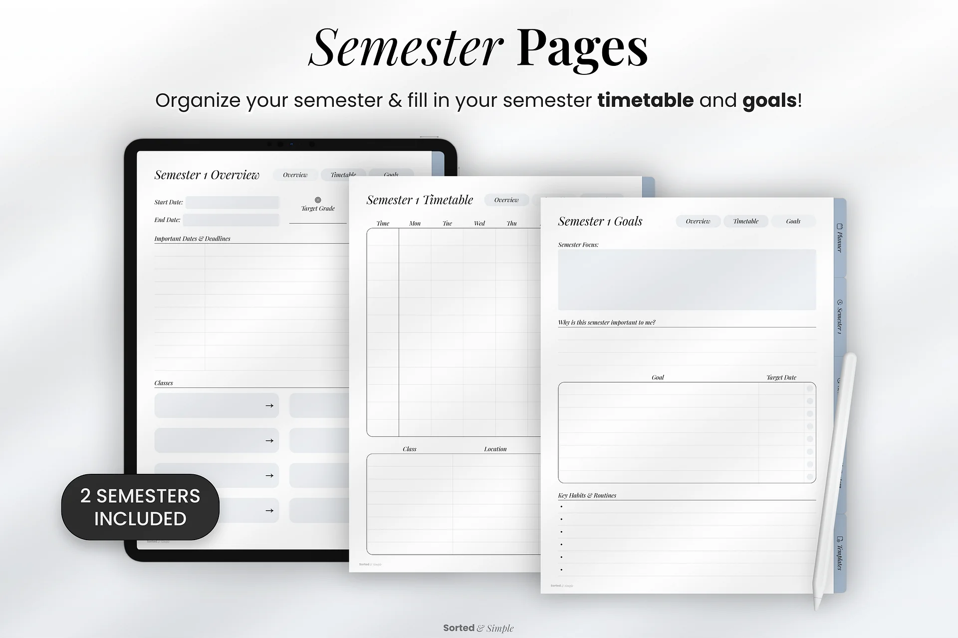 2026/2027 Mid-Year Student Digital Planner Portrait - Dusty Blue product image (4)