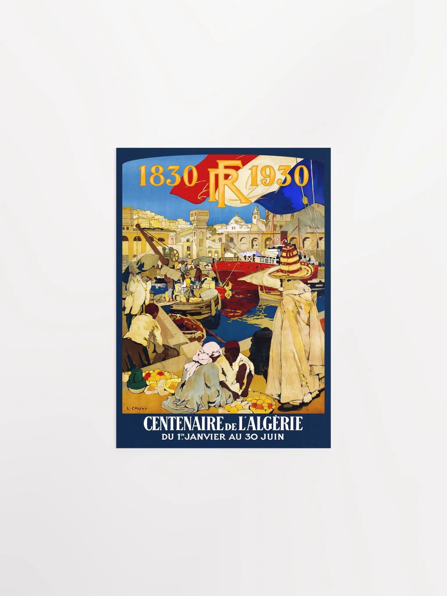 Algeria. Centenaire de l'Algérie 1930. French poster, 1930 — retro vintage travel poster, retro travel art, retro travel wall art product image (6)