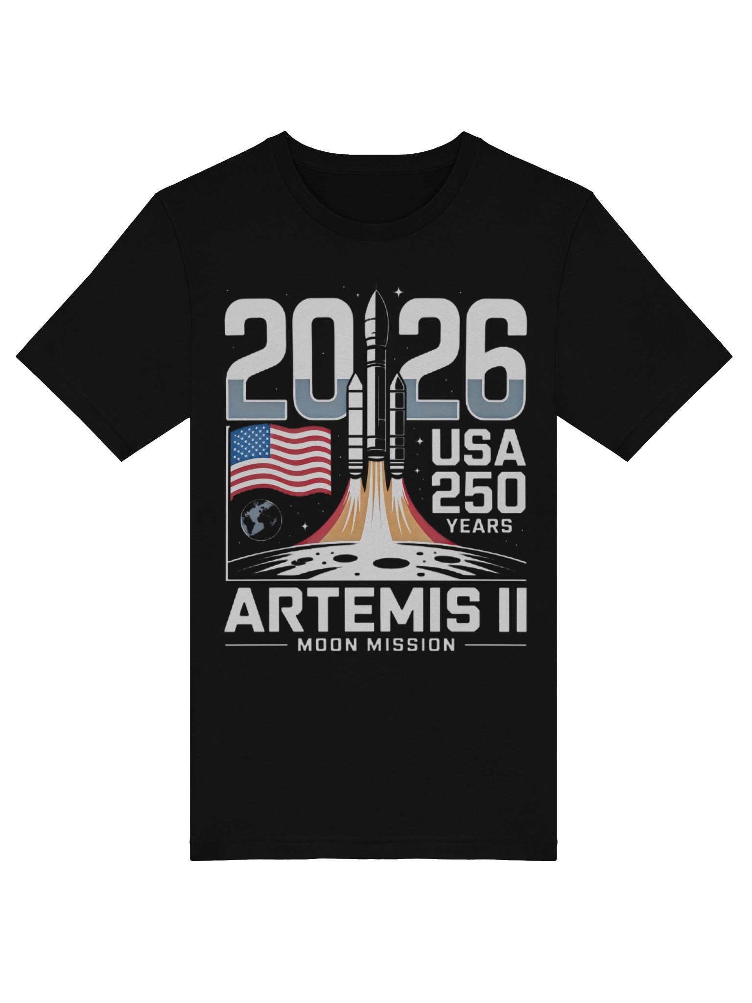 2026 250 Years Artemis II Launch Back to The Moon Mission Supersoft T-shirt product image (41)