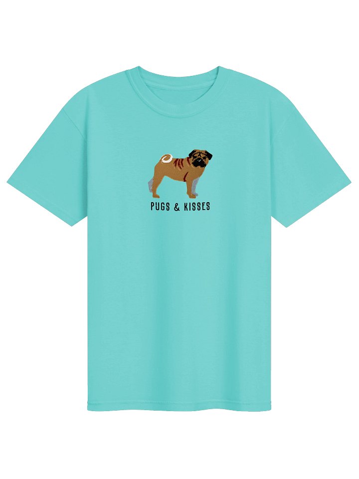 Pugs and Kisses T-Shirt(Embroidered) of a Pug(Fawn) product image (33)
