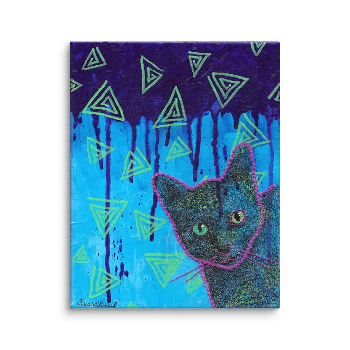 Vibrant Pop Art Style Cat on Canvas product image (1)