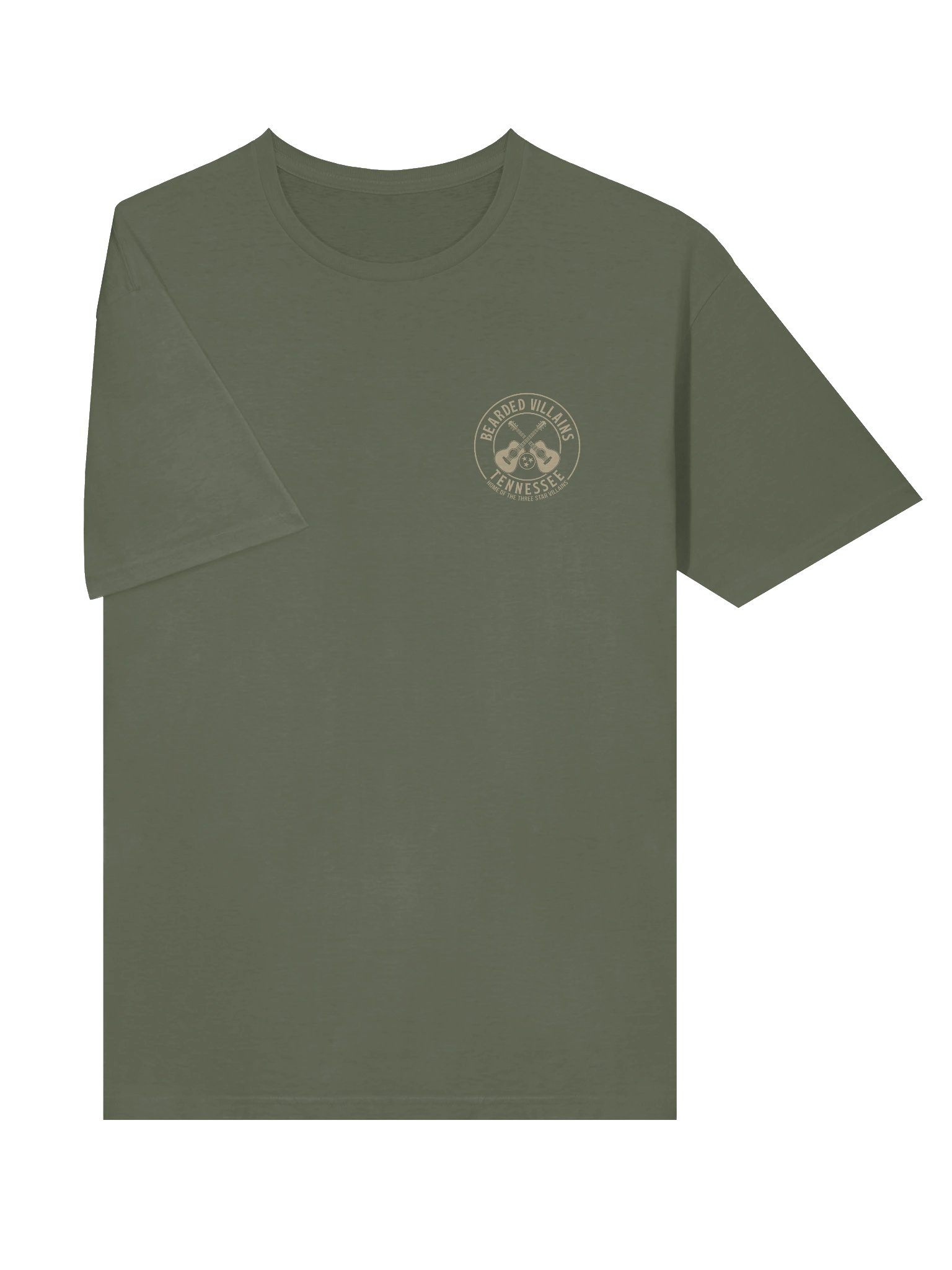 TSV Bearded Villains Tennessee “Tactical Grit” T-Shirt | Desert Tan Logo on Olive or Combat Black | Rugged Brotherhood Strength & Everyday Utility product image (9)