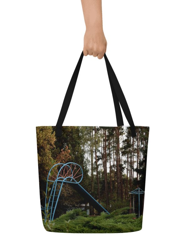Large tote bag - Abandoned, nostalgic playground in the woods product image (1)