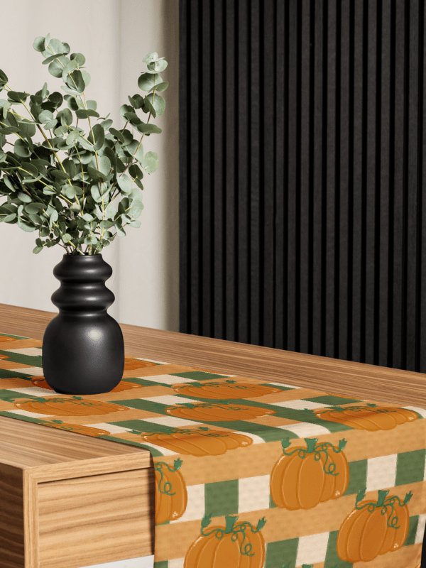 Pumpkin Plaid Pattern Table Runner product image (1)