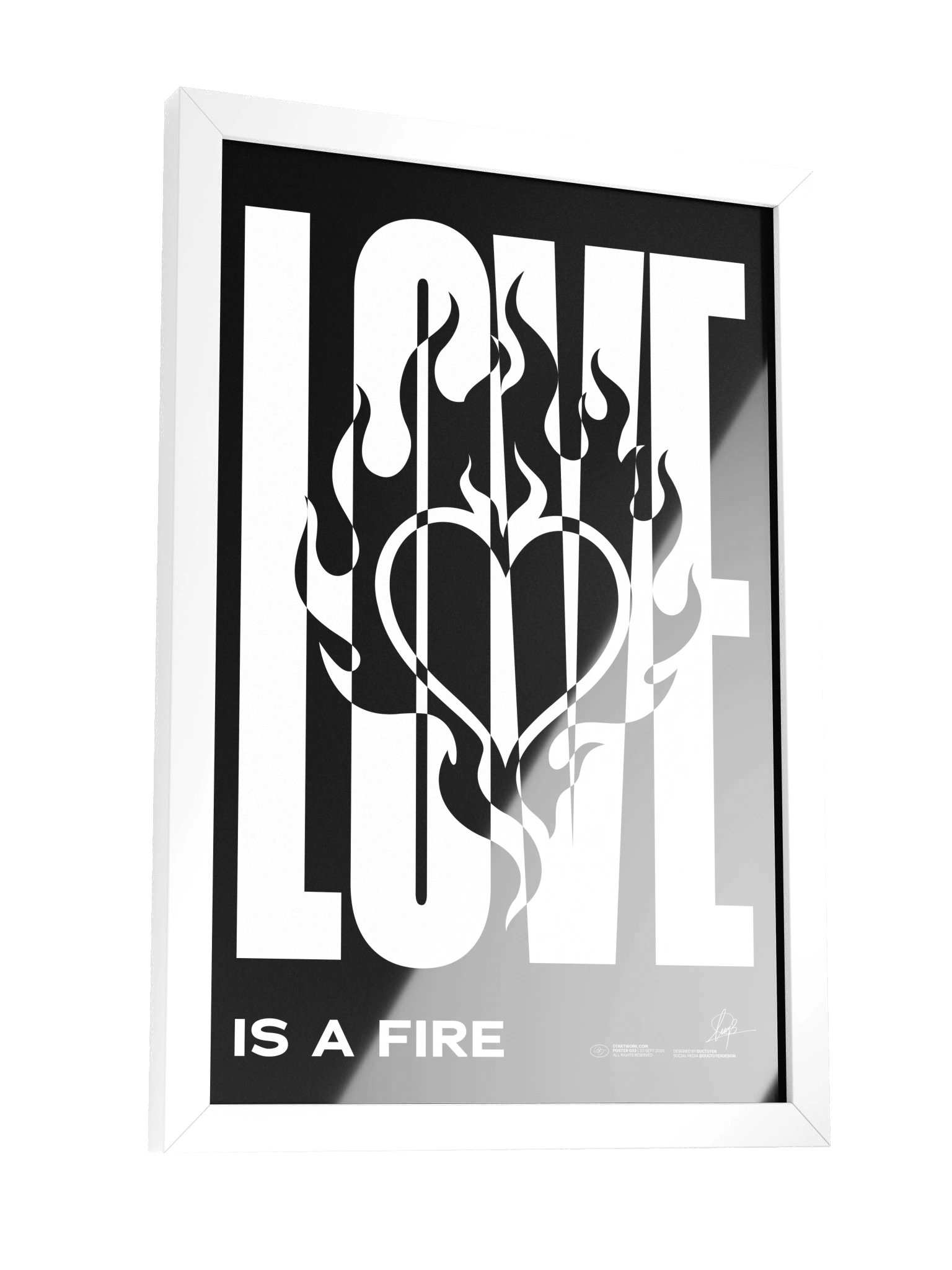 "LOVE IS A FIRE" Framed Poster product image (76)
