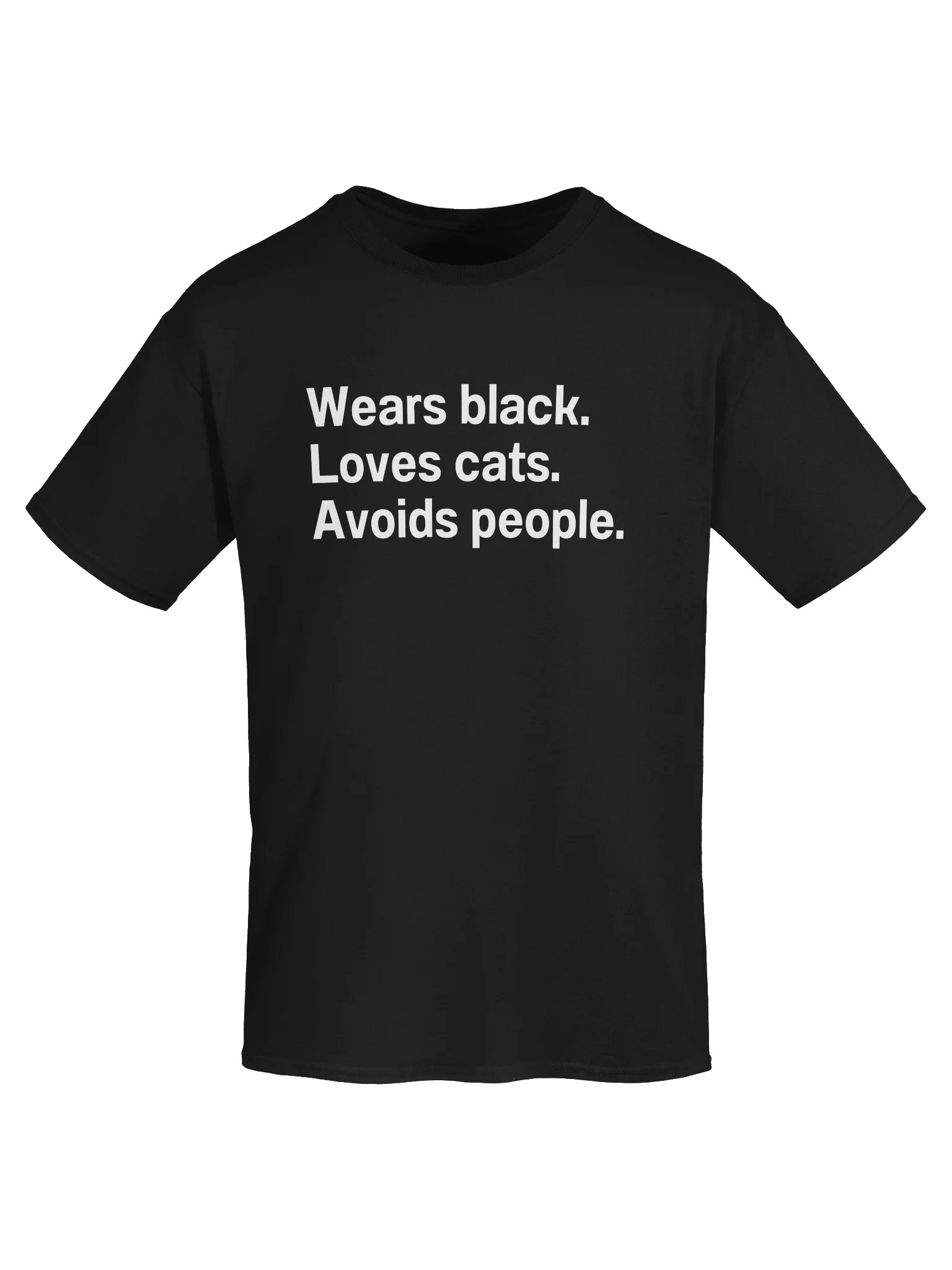 Wears black. Loves cats. Avoids people. Unisex Shirt product image (5)