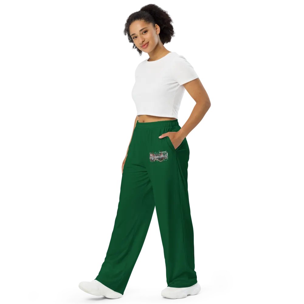 CurrentPulse "Logo" Wide Leg Joggers, Green product image (3)