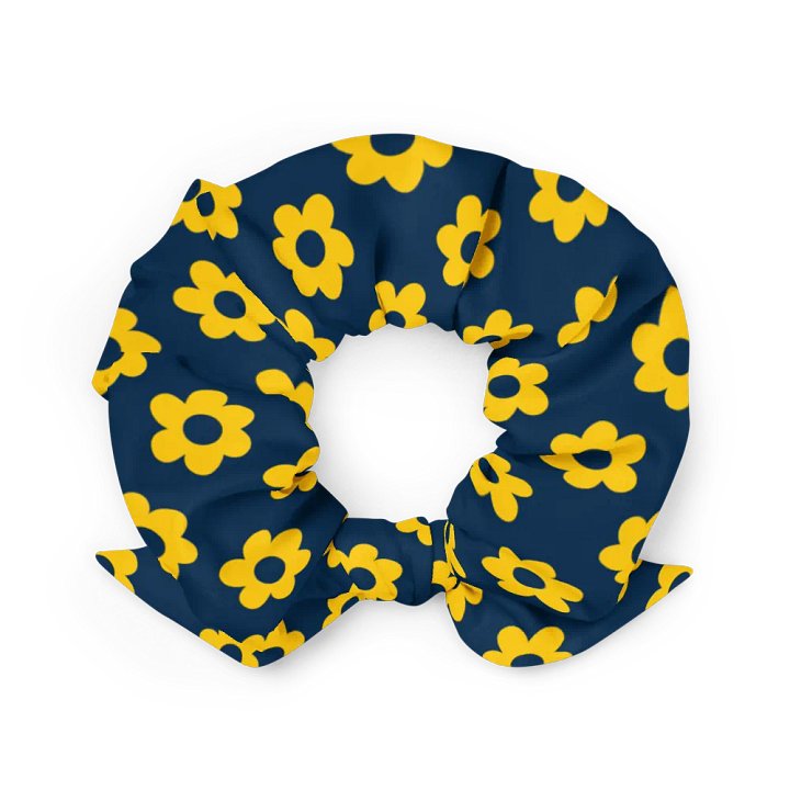 Yellow and Blue Fan Flower Scrunchie with Bow product image (2)
