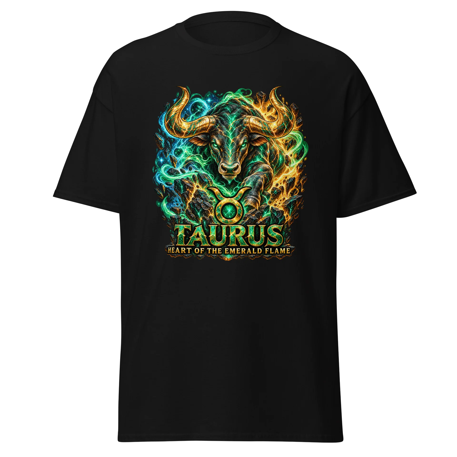 Heart of the Emerald Flame — Taurus Zodiac Tee product image (1)