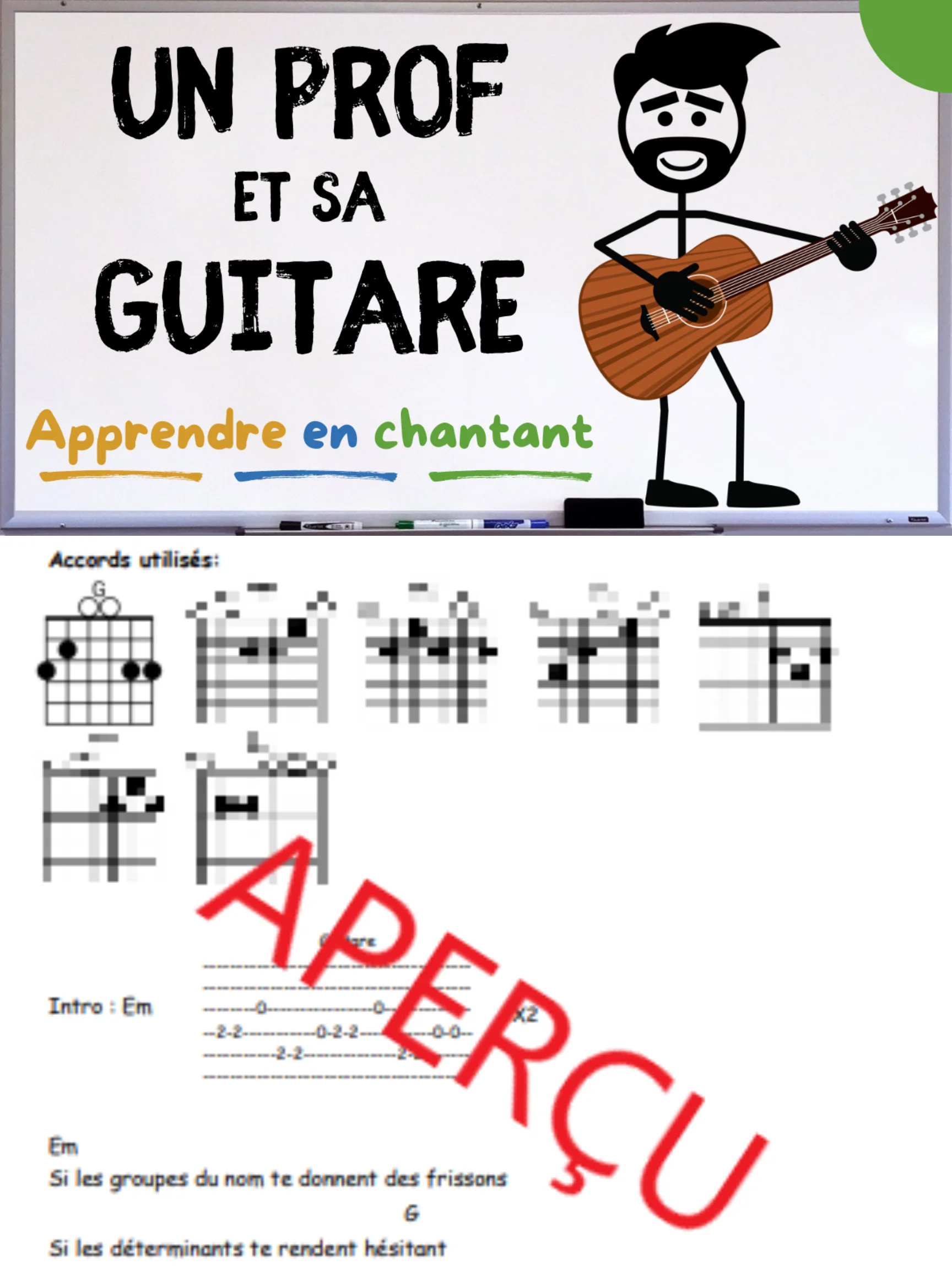 Un prof et sa guitare - Accords de guitare product image (1)