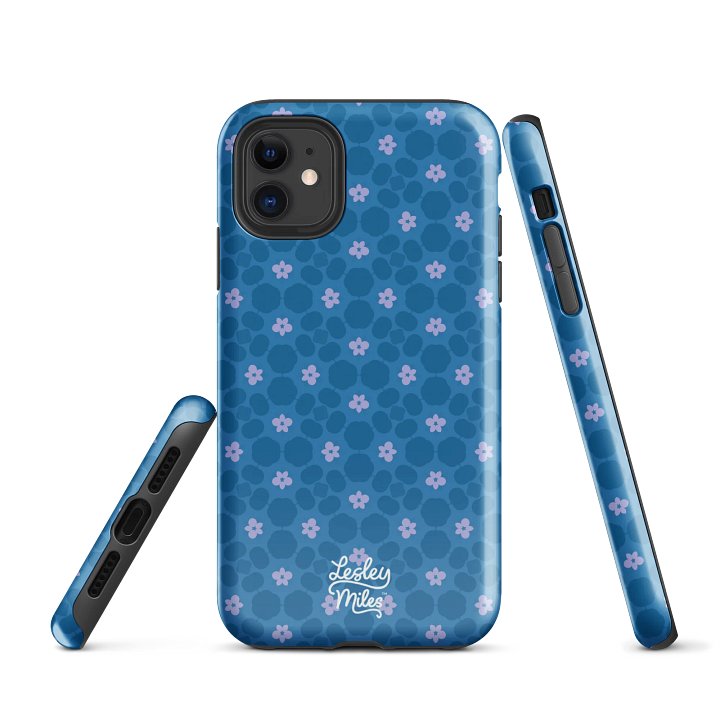 Floral Pebble Blue Tough iPhone® Case product image (2)