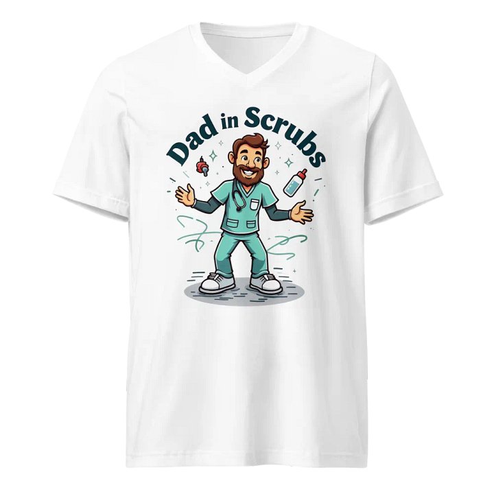 Dad in Scrubs Juggling Fatherhood V-Neck Tee product image (1)