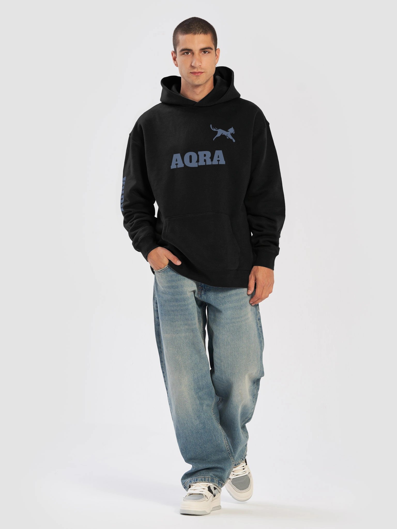 AQRA Signature Heavyweight Pullover Hoodie | Navy Blue product image (1)