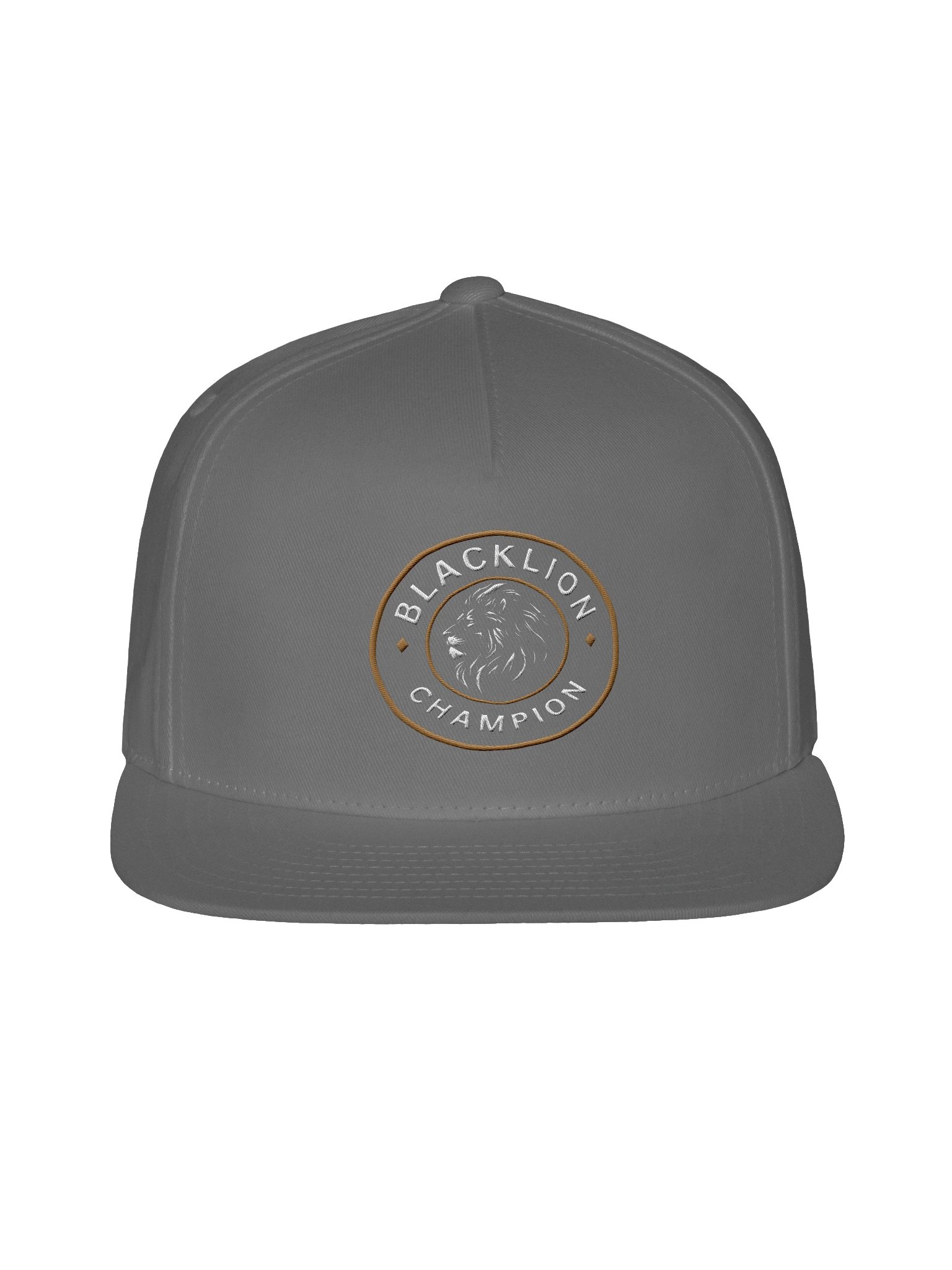Black Lion "Champion" Circular Crest Snapback Cap – Premium Embroidered Flat Brim Hat product image (1)