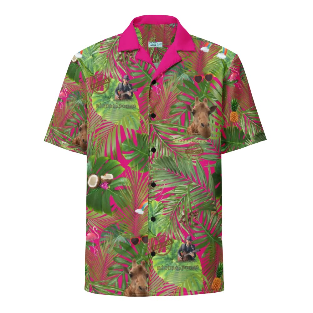 hawaiian shirt w/exclusive tropical pattern on flamingo product image (1)