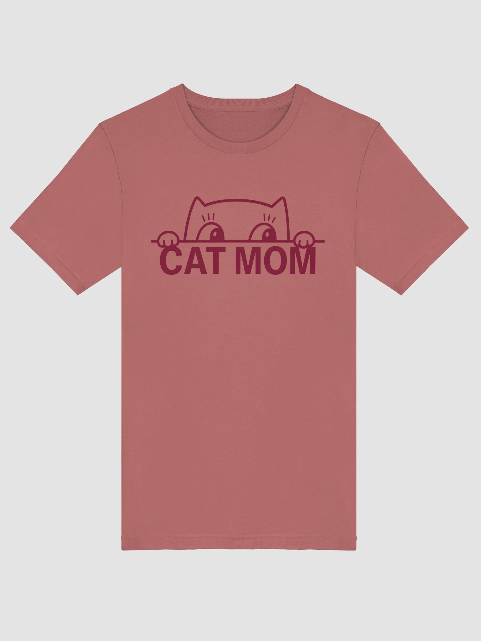 Funny Cat Mom Peeking Kitty T-Shirt – Cute Minimalist Pet Lover Design product image (5)