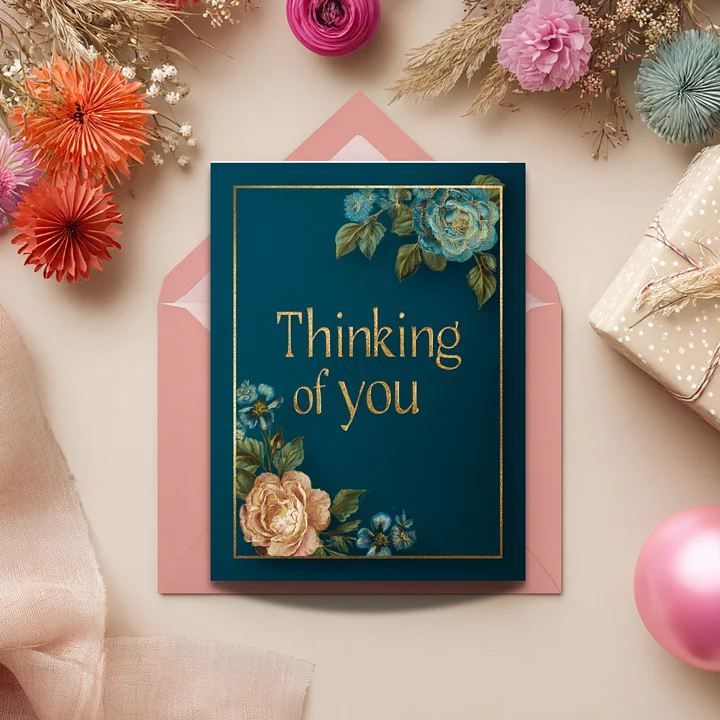 Thinking of You Card Printable 5x7 | Elegant Floral Sympathy Instant Download product image (2)