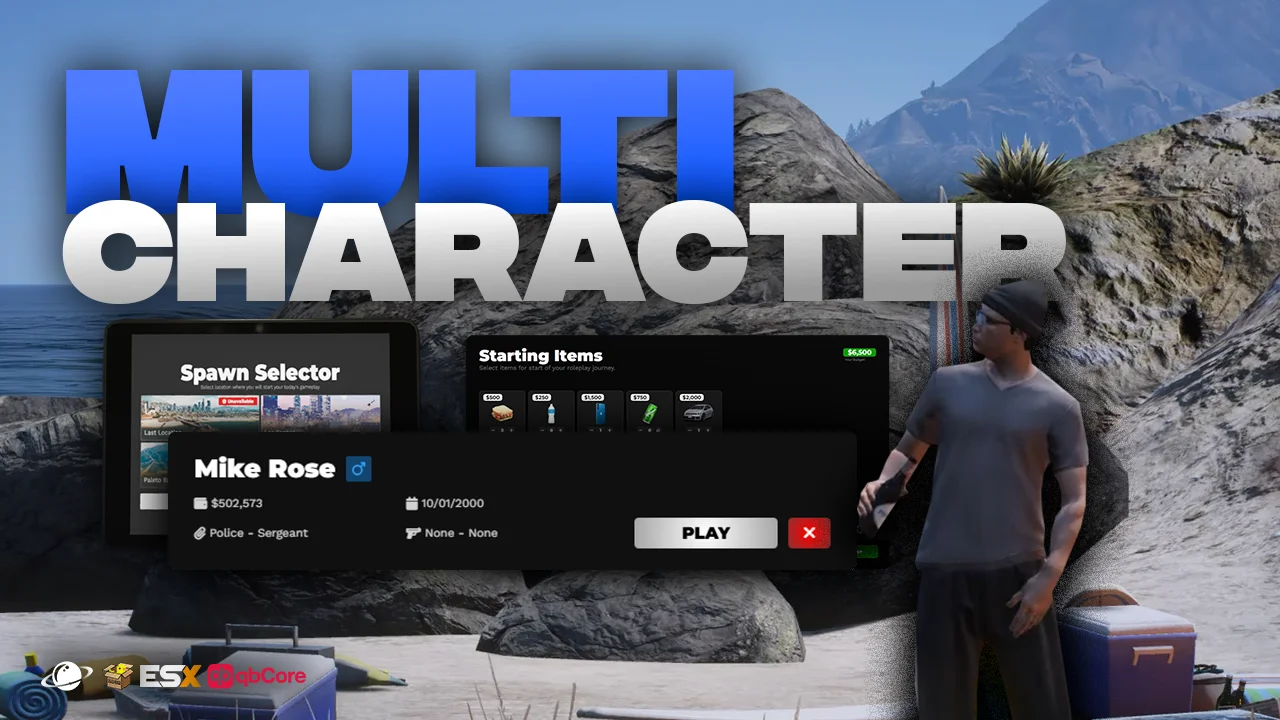Multicharacter System - Identity, Spawn Selector and Loading Screen [ESX/QB/QBOX] product image (1)