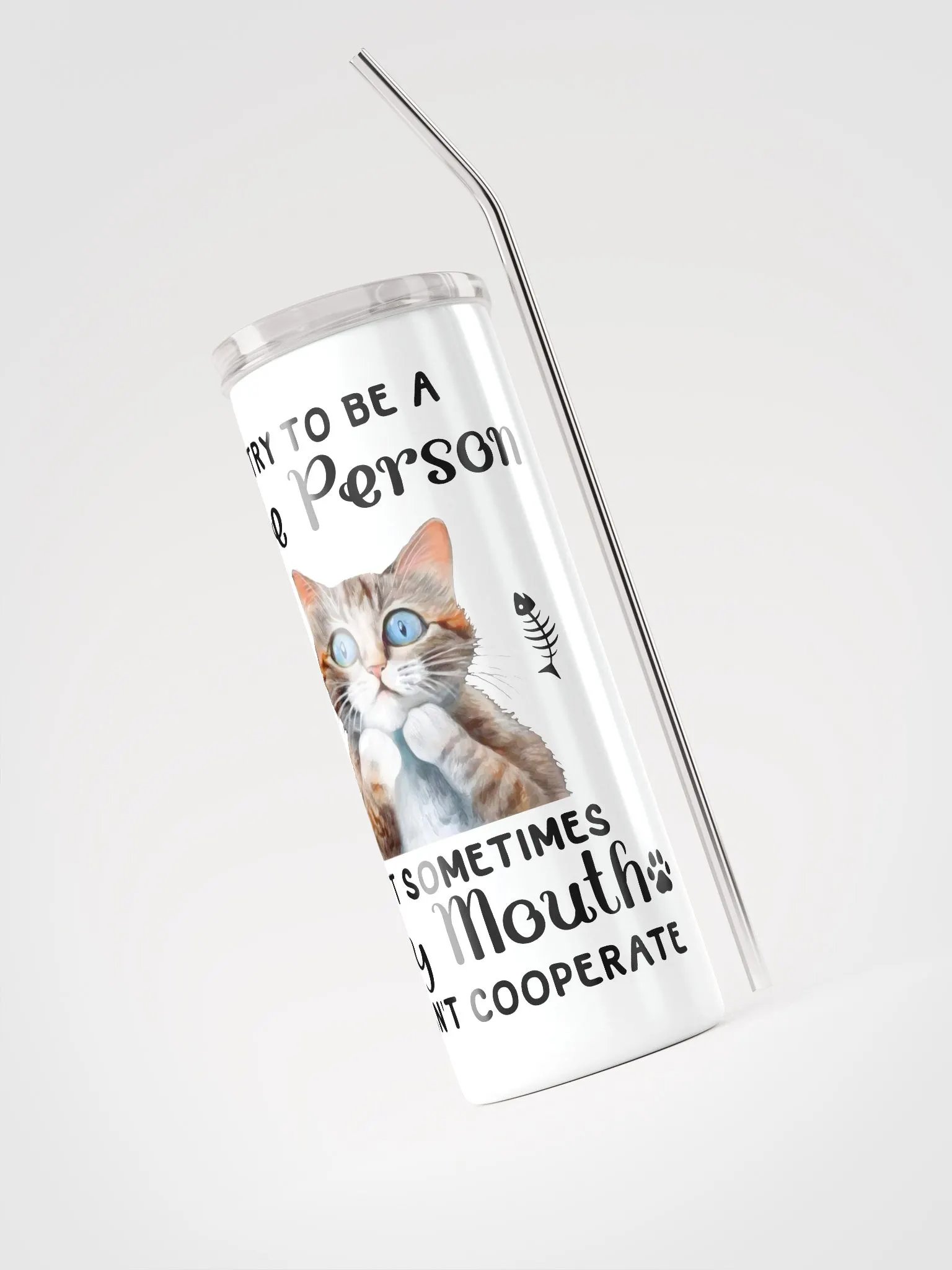 Surprised Cat Tumbler: Embrace Your Honest Charm! product image (4)