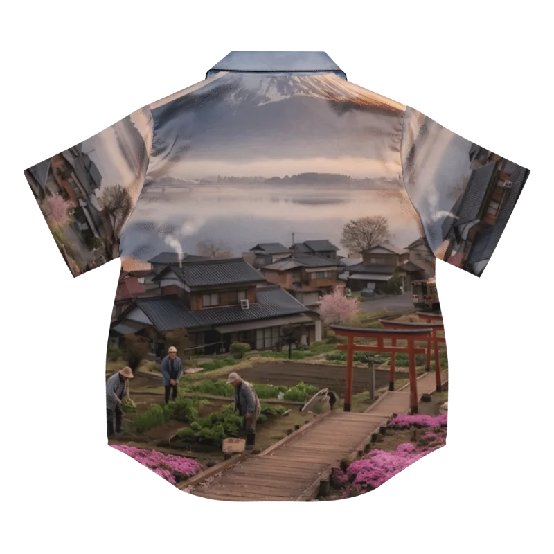 Women's Mount Fuji Short Sleeve Pajama Top | Silky Sleep Shirt product image (4)