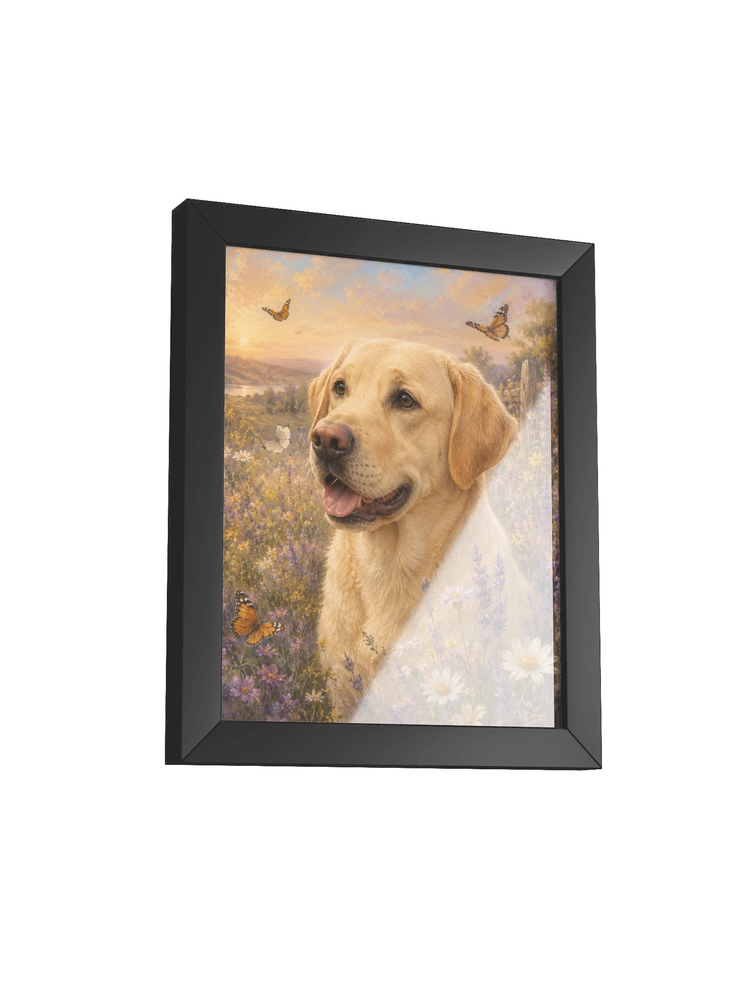 Sunlit Labrador Butterfly Meadow Poster product image (2)