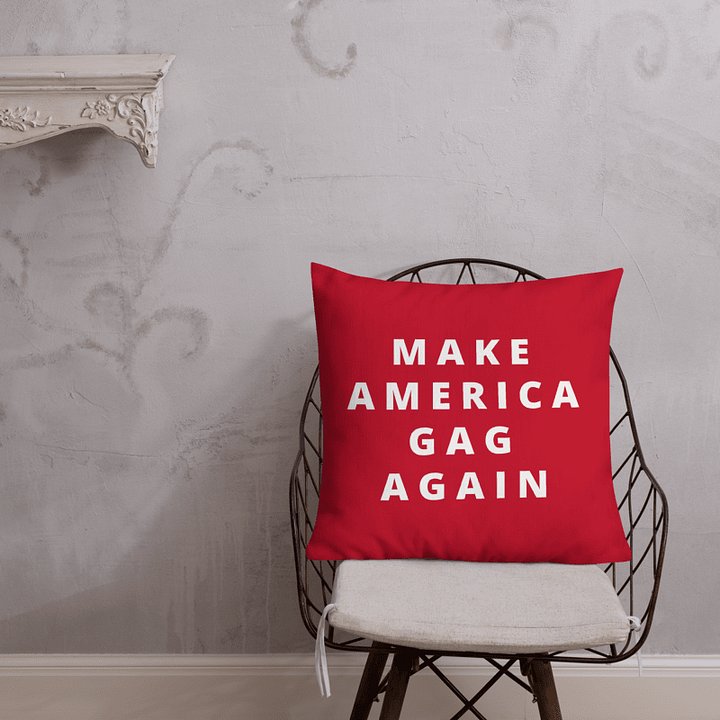 Red GAG Pillow: Make America Gag Again = MAGA product image (2)