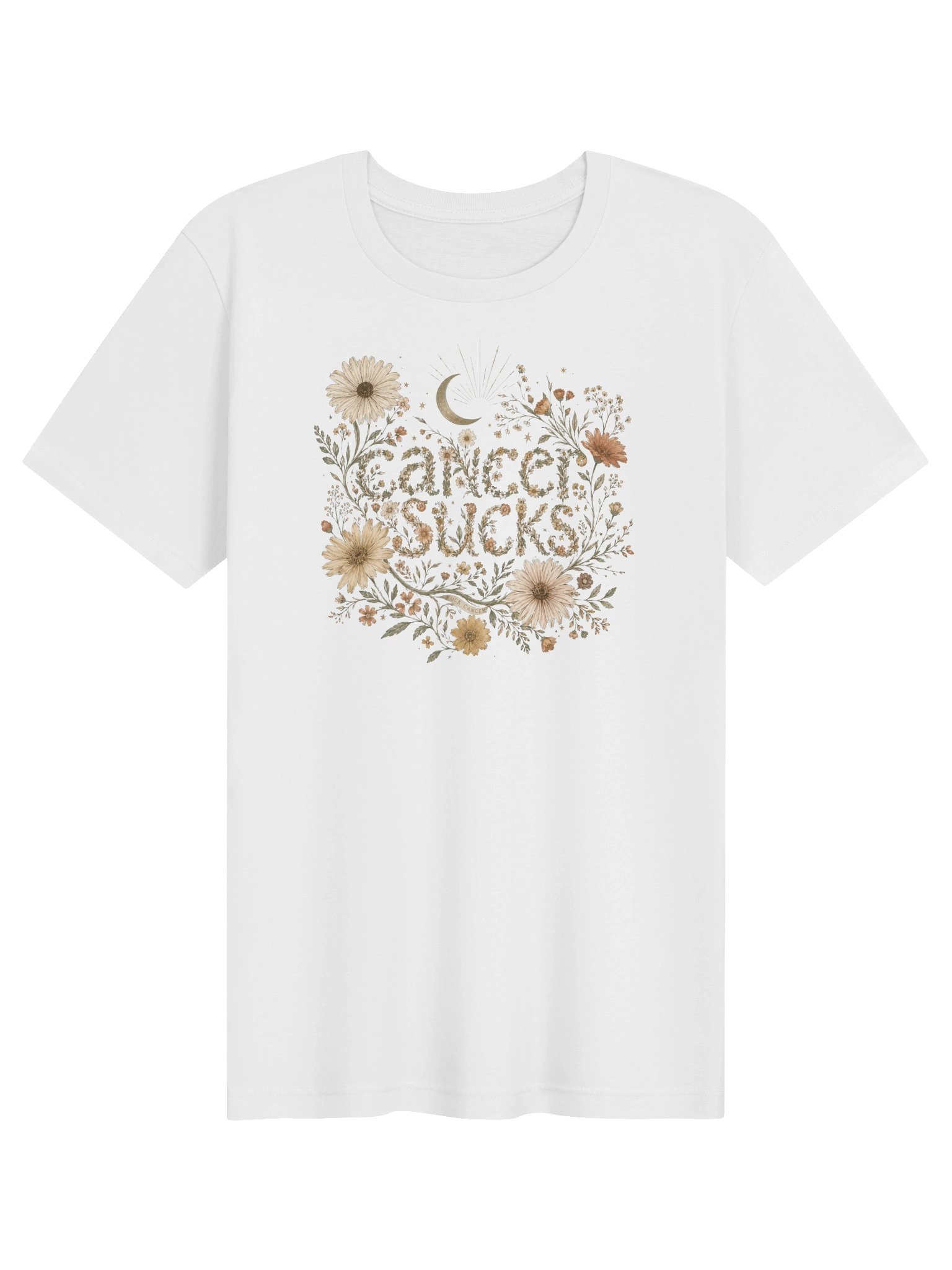 Garden Soul Floral Typography Tee- Cancer Sucks Tee product image (4)