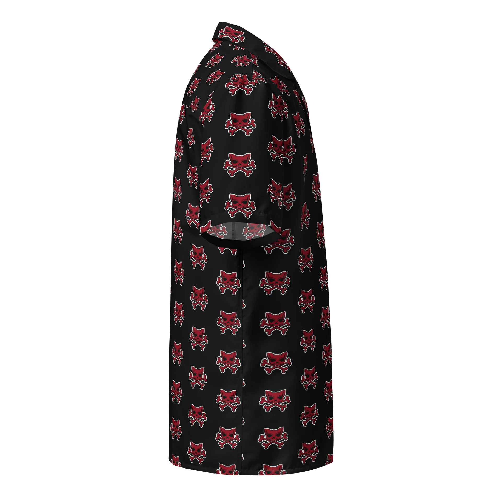 Red Kat Skull Designer Hawaiian Shirt product image (4)