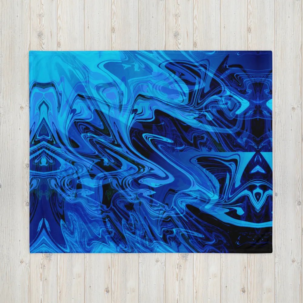 Blue and Black Swarm Pattern Urban Design Throw Blanket product image (16)