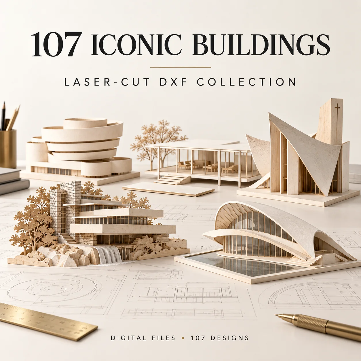 107 Laser Cut Models of World-Famous Buildings product image (1)