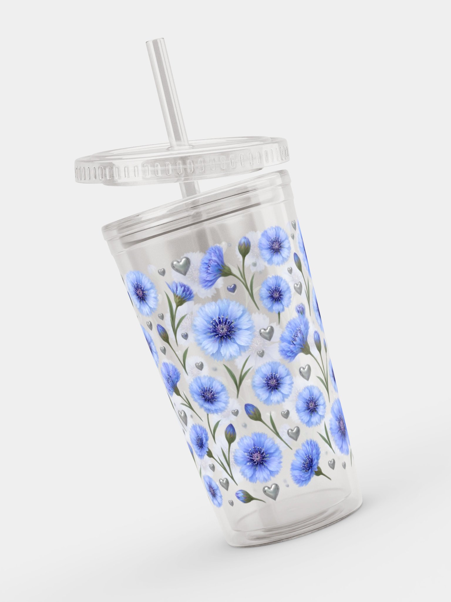 Cornflower Clear Dual Wall Tumbler 16 Oz (473 ml) product image (4)