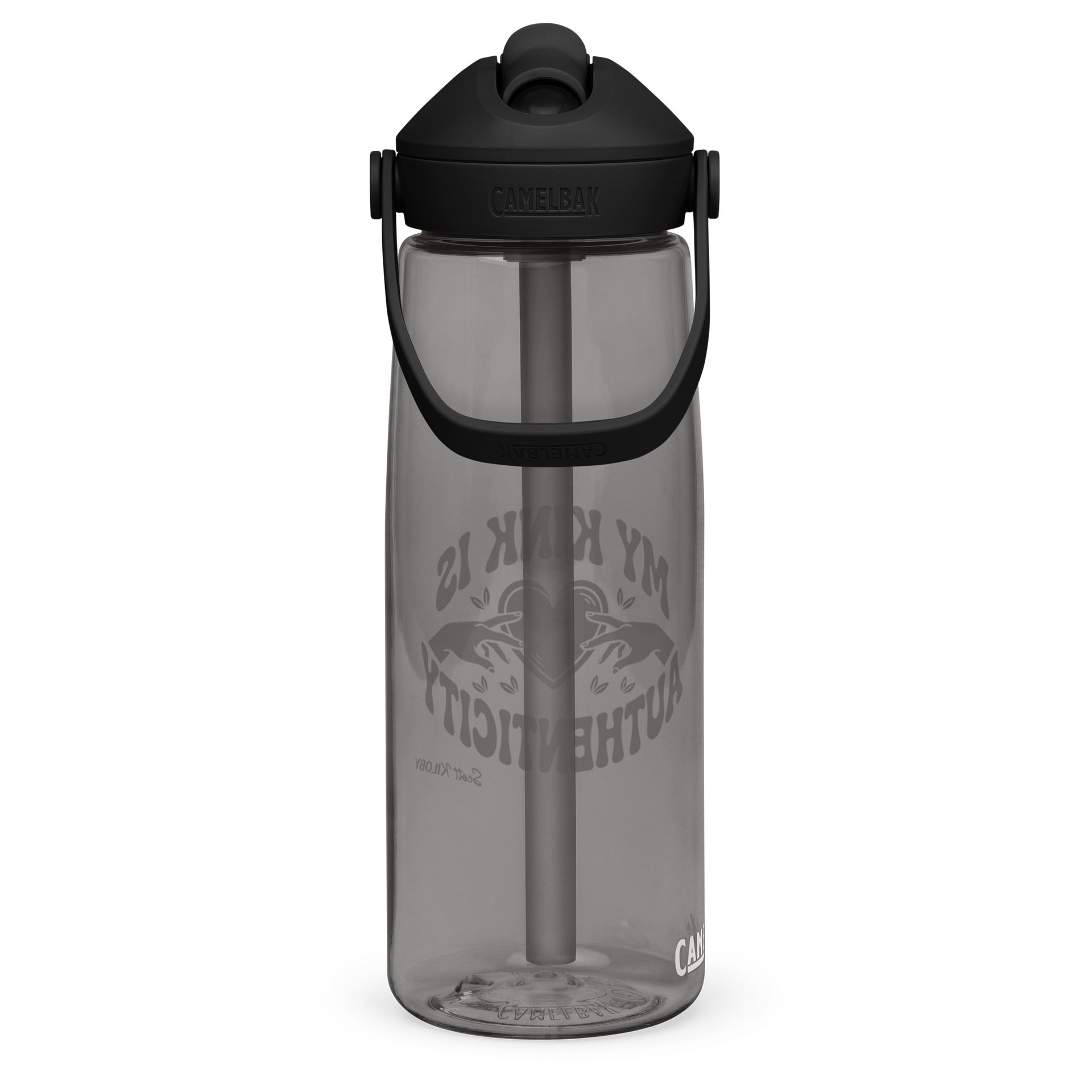 “My Kink Is Authenticity” Charcoal Flip Straw Water Bottle product image (4)