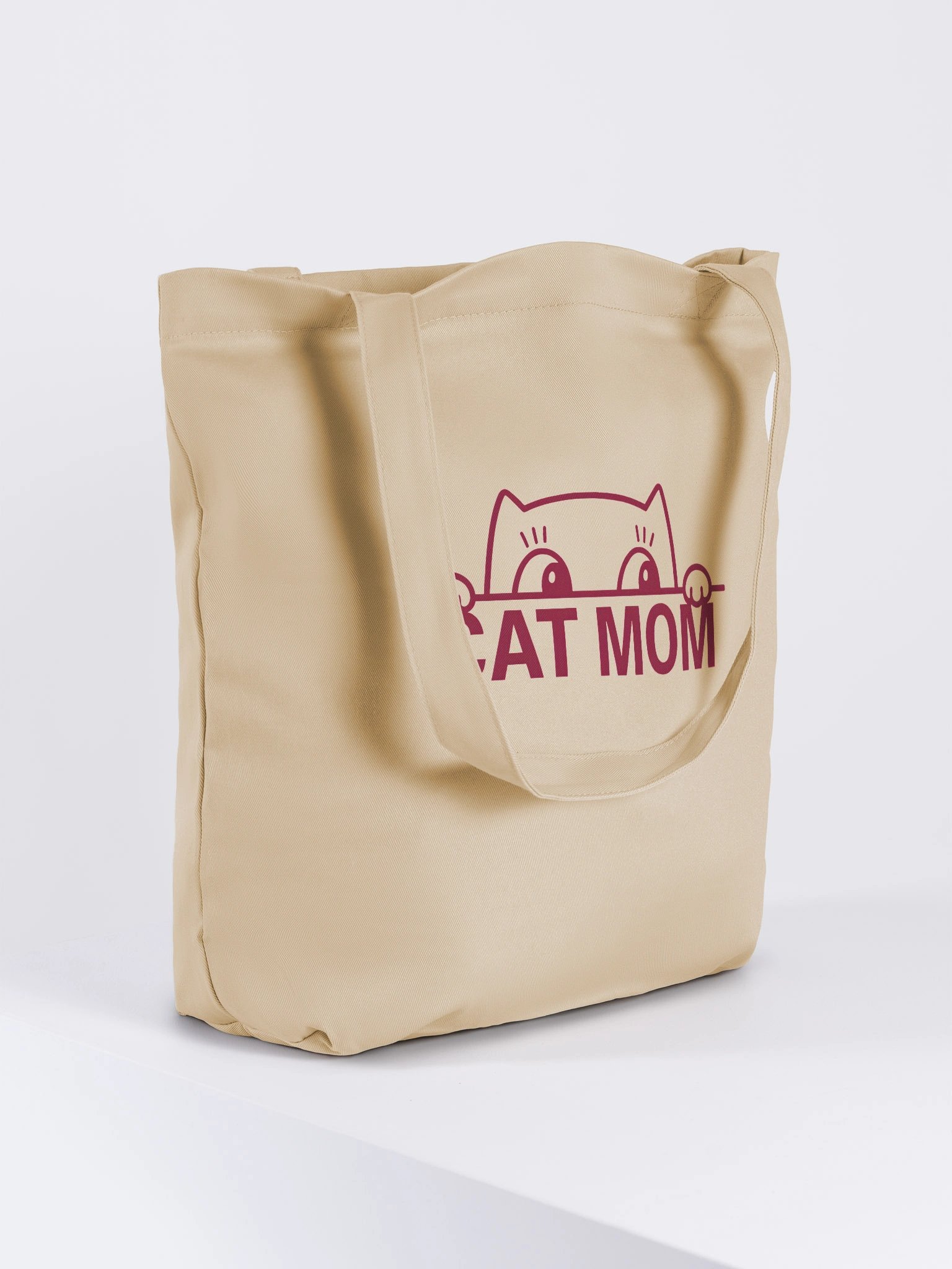Funny Cat Mom Tote Bag – Cute Peeking Kitty Minimalist Design for Pet Lovers product image (4)