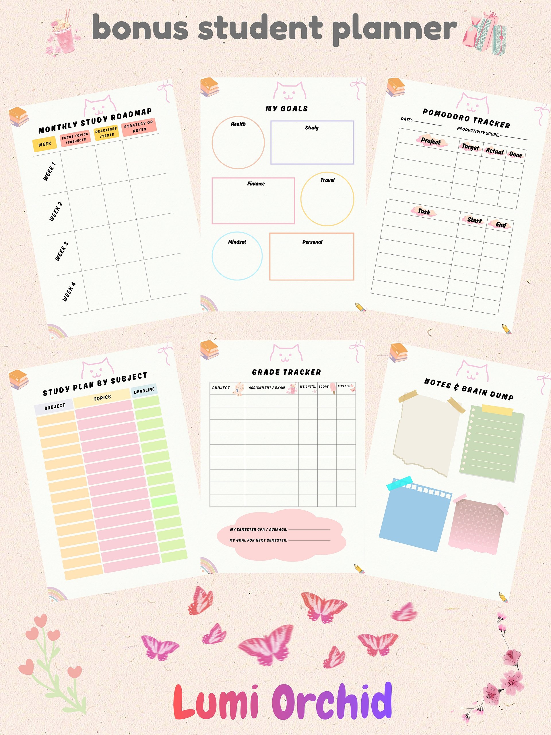 White Digital Notebook & Bonus Student Planner 🎁 product image (8)