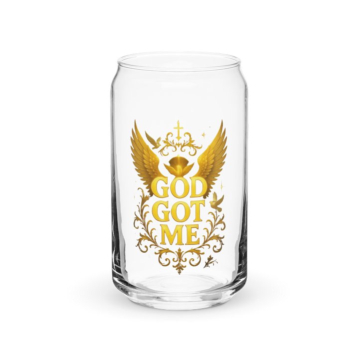 GOD GOT ME — Golden Wings Can-Shaped Glass product image (2)