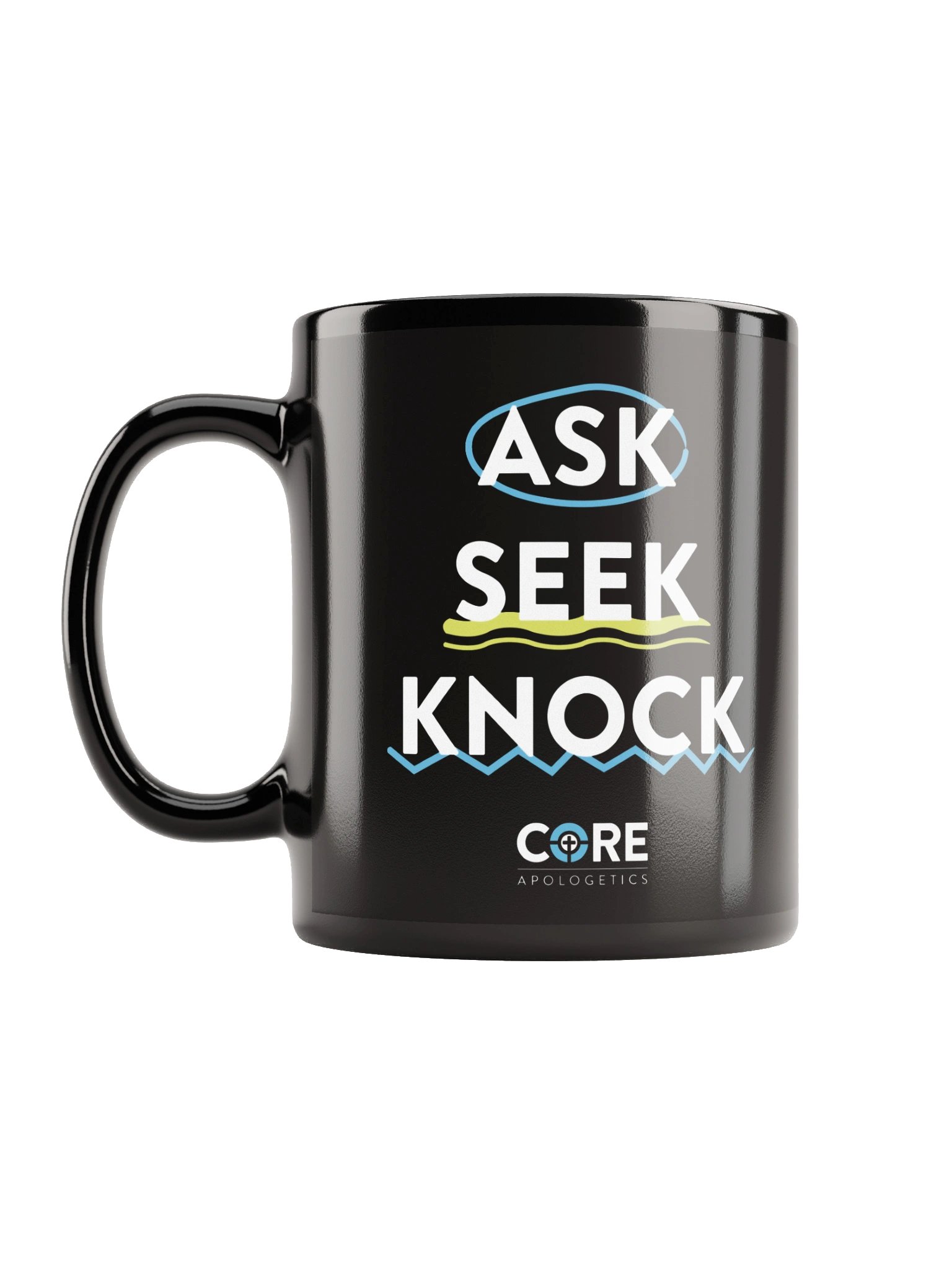 Ask, Seek, Knock - Black Coffee Mug product image (1)