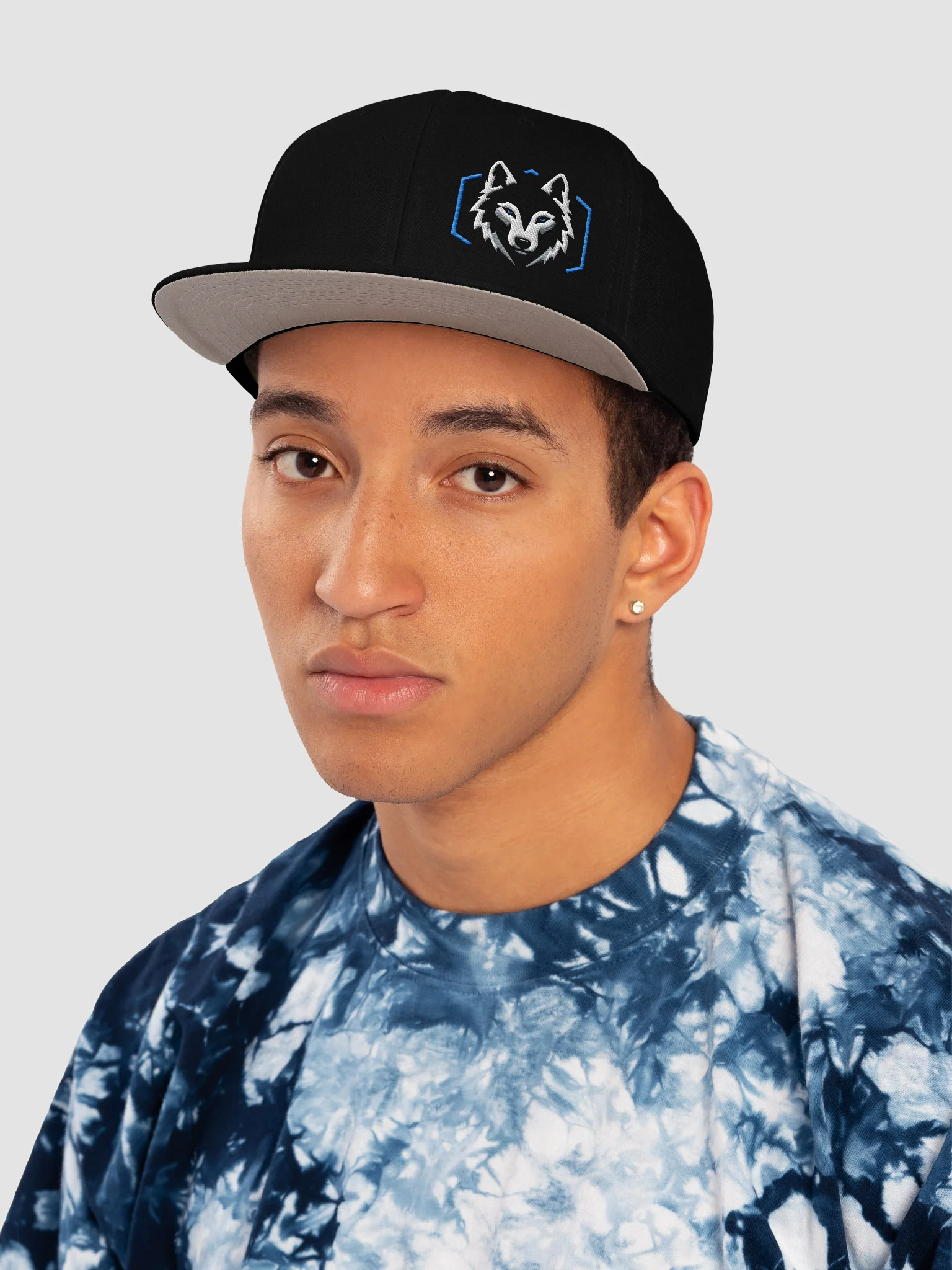 Blue Wolf Emblem Snapback Cap Left product image (6)
