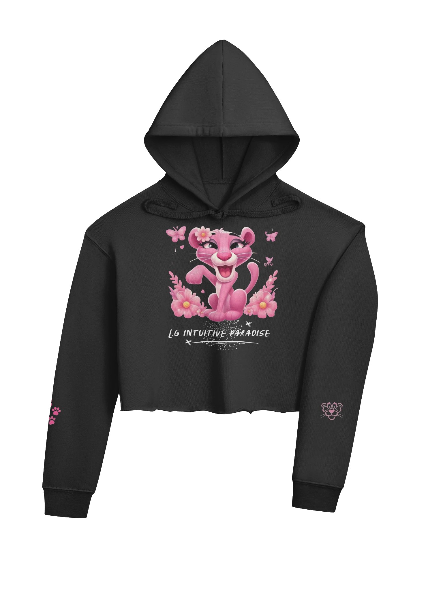 Whisker Pink Cartoon Crop Hoodie product image (4)