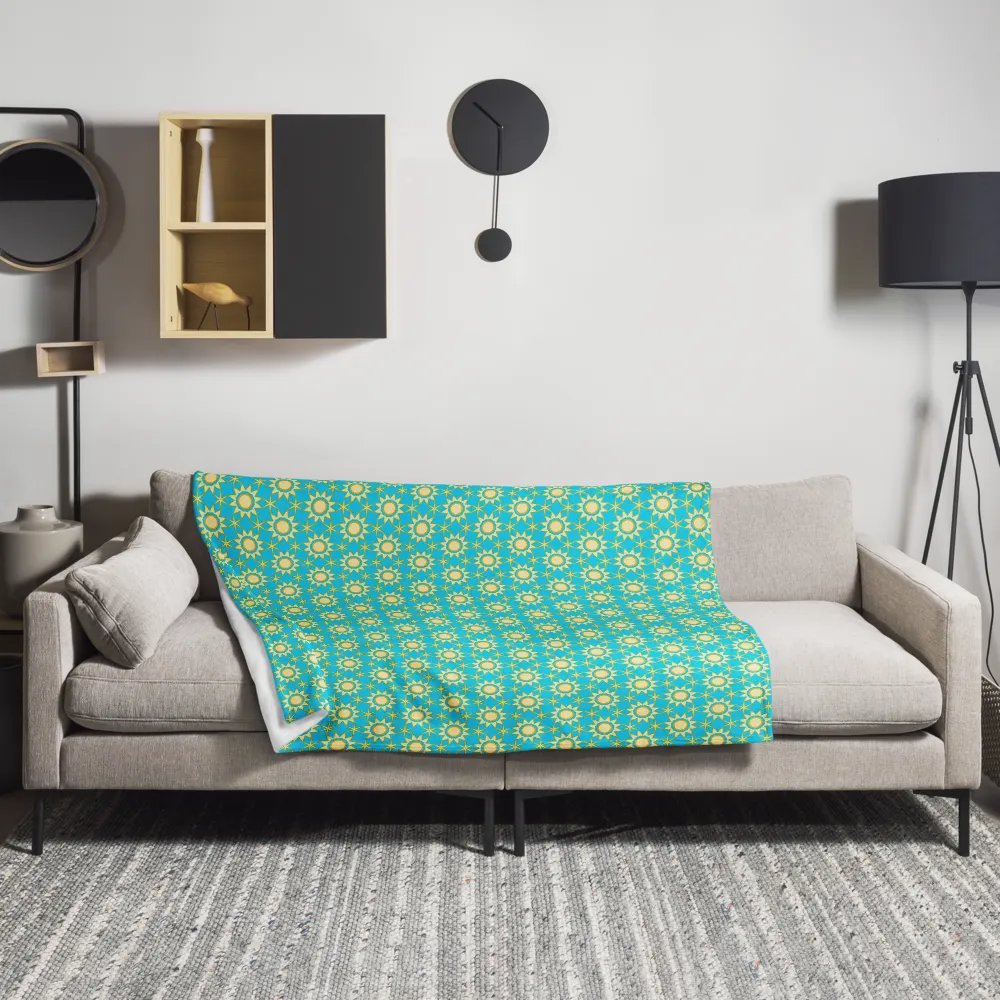Celestial Sun & Stars Seamless Patterned Throw Blanket product image (4)